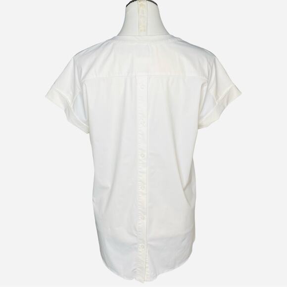 Lyssé Alessia White Button-Back Top size Small - Picture 3 of 10